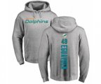 Miami Dolphins #49 Sam Eguavoen Ash Backer Pullover Hoodie