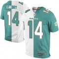 Miami Dolphins #14 Jarvis Landry Elite Aqua Green White Split Fashion NFL Jersey