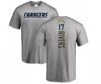 Los Angeles Chargers #17 Philip Rivers Ash Backer T-Shirt