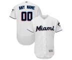 Miami Marlins Customized White Home Flex Base Authentic Collection Baseball Jersey