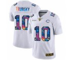 Chicago Bears #10 Mitchell Trubisky White Multi-Color 2020 Football Crucial Catch Limited Football Jersey
