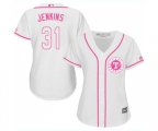 Women's Texas Rangers #31 Ferguson Jenkins Replica White Fashion Cool Base Baseball Jersey