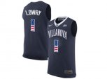 2016 US Flag Fashion 2017 Villanova Wildcats Kyle Lowry #1 College Basketball Jersey - Navy Blue