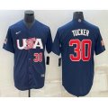 USA Baseball #30 Kyle Tucker Number 2023 Navy World Baseball Classic Stitched Jerseys