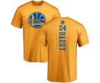 Golden State Warriors #24 Rick Barry Gold One Color Backer T-Shirt
