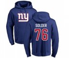 New York Giants #76 Nate Solder Royal Blue Name & Number Logo Pullover Hoodie