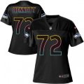 Women Seattle Seahawks #72 Michael Bennett Game Black Team Color NFL Jersey