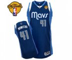 Dallas Mavericks #41 Dirk Nowitzki Authentic Navy Blue Alternate Finals Patch Basketball Jersey