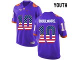 2016 US Flag Fashion Youth Clemson Tigers Ben Boulware #10 College Football Limited Jersey - Purple