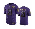 Baltimore Ravens #21 Mark Ingram II Purple Team 25th Season Golden Limited Football Jersey