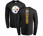 Pittsburgh Steelers #34 Terrell Edmunds Black Backer Long Sleeve T-Shirt