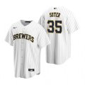 Nike Milwaukee Brewers #35 Brent Suter White Alternate Stitched Baseball Jersey