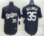 Los Angeles Dodgers #35 Cody Bellinger Number Black Turn Back The Clock Stitched Cool Base Jersey