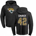 Jacksonville Jaguars #42 Barry Church Black Name & Number Logo Pullover Hoodie