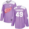 Detroit Red Wings #49 Eric Tangradi Authentic Purple Fights Cancer Practice NHL Jersey
