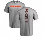 Chicago Bears #58 Roquan Smith Ash Backer T-Shirt