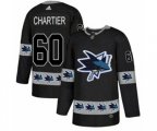 Adidas San Jose Sharks #60 Rourke Chartier Authentic Black Team Logo Fashion NHL Jersey