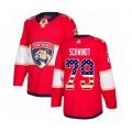 Florida Panthers #79 Cole Schwindt Authentic Red USA Flag Fashion Hockey Jersey