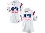 2016 US Flag Fashion USC Trojans Troy Polamalu #43 College Football Jersey - White