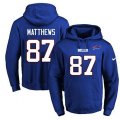Buffalo Bills #87 Jordan Matthews Royal Blue Name & Number Pullover Hoodie