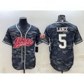 San Francisco 49ers #5 Trey Lance White Name Grey Camo With Patch Cool Base Stitched Baseball Jersey