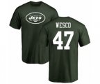 New York Jets #47 Trevon Wesco Green Name & Number Logo T-Shirt