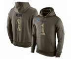 Tennessee Titans #1 Warren Moon Green Salute To Service Pullover Hoodie