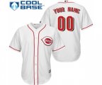 Cincinnati Reds Customized Replica White Home Cool Base Baseball Jersey