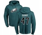 Philadelphia Eagles #47 Nate Gerry Green Name & Number Logo Pullover Hoodie