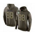 Miami Dolphins #88 Mike Gesicki Green Salute To Service Men's Pullover Hoodie