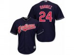 Cleveland Indians #24 Manny Ramirez Replica Navy Blue Alternate 1 Cool Base MLB Jersey