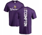 Minnesota Vikings #79 Tom Compton Purple Backer T-Shirt