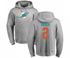 Miami Dolphins #2 Matt Haack Ash Name & Number Logo Pullover Hoodie