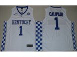 Kentucky Wildcats #1 John Calipari White Basketball Stitched NCAA Jersey