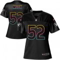 Women Oakland Raiders #52 Khalil Mack Game Black Fashion NFL Jersey