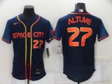 Houston Astros #27 Jose Altuve Number 2022 Navy Blue City Connect Flex Base Stitched Baseball Jersey