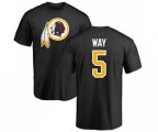Washington Redskins #5 Tress Way Black Name & Number Logo T-Shirt