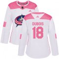 Women's Columbus Blue Jackets #18 Pierre-Luc Dubois Authentic WhitePink Fashion NHL Jersey