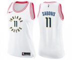 Women's Indiana Pacers #11 Domantas Sabonis Swingman White Pink Fashion Basketball Jersey