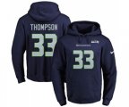 Seattle Seahawks #33 Tedric Thompson Navy Blue Name & Number Pullover Hoodie