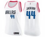 Women's Dallas Mavericks #44 Justin Jackson Swingman White Pink Fashion Basketball Jersey
