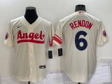 Los Angeles Angels #6 Anthony Rendon Cream 2022 City Connect Cool Base Stitched Jersey