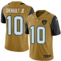 Jacksonville Jaguars #10 Laviska Shenault Jr. Gold Stitched Limited Rush Jersey
