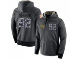 New York Giants #92 Michael Strahan Stitched Black Anthracite Salute to Service Player Performance Hoodie