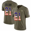 New York Giants #21 Landon Collins Limited Olive USA Flag 2017 Salute to Service NFL Jersey