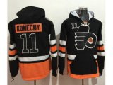 Philadelphia Flyers #11 Travis Konecny Black Name & Number Pullover NHL Hoodie