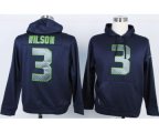 Seattle Seahawks #3 Russell Wilson blue[pullover hooded sweatshirt]
