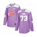 Detroit Red Wings #73 Adam Erne Authentic Purple Fights Cancer Practice Hockey Jersey