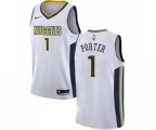 Denver Nuggets #1 Michael Porter Authentic White Basketball Jersey - Association Edition