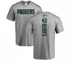 Green Bay Packers #42 Oren Burks Ash Backer T-Shirt